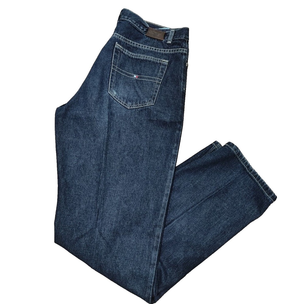 Tommy‎ Hilfiger Men's Dark Blue Straight Jeans, 14 L33
